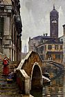 The Ponte dei Pugni, Venice, with the Campanile of Sta. Fosca beyond by William Logsdail